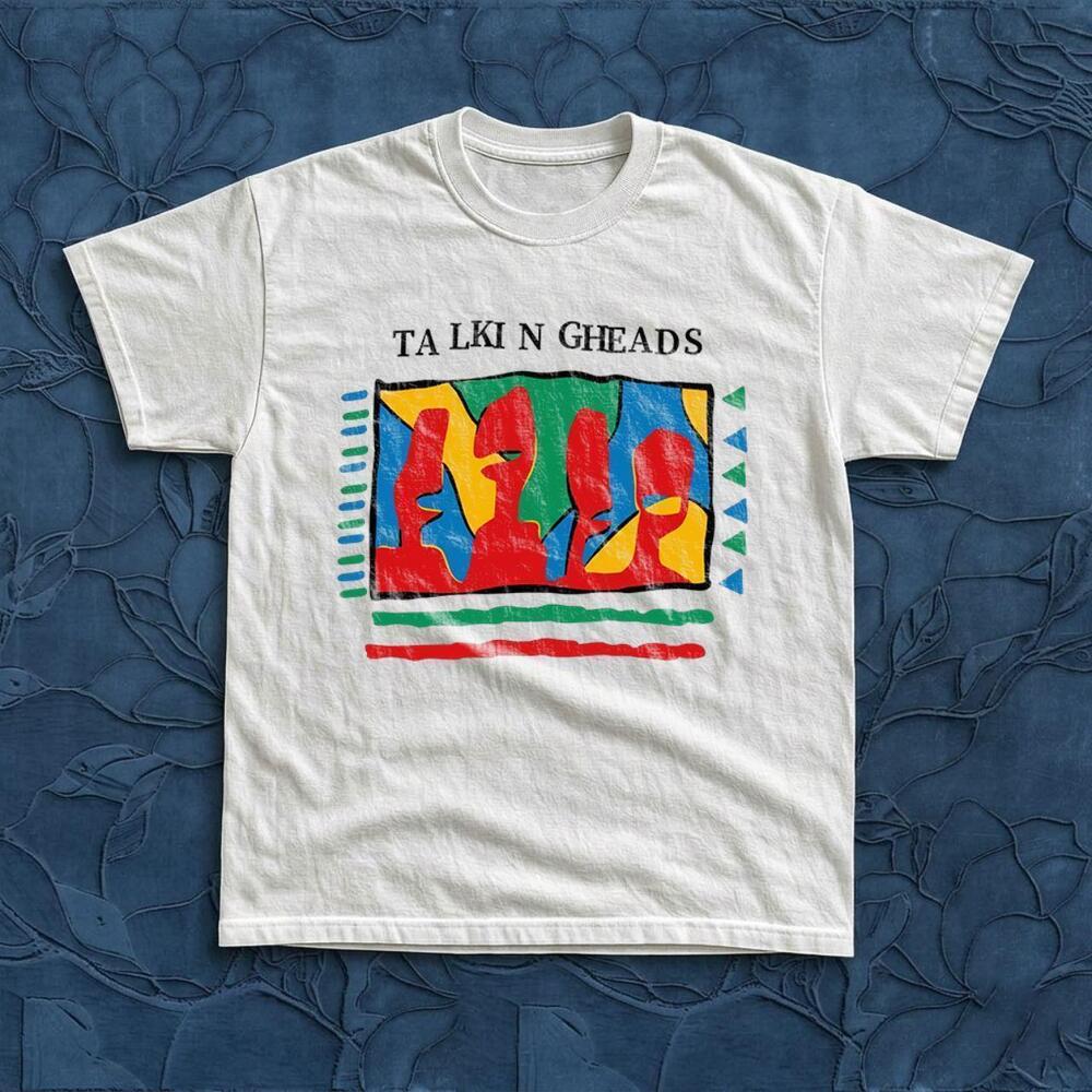 Talking Heads Abstract Art Concept Gildan White Tee